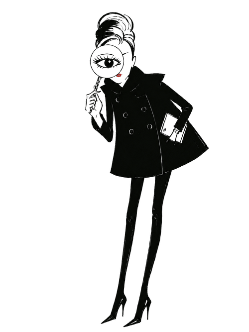 Illustration: woman with a magnifying glass