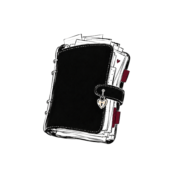 Illustration: overstuffed Filofax